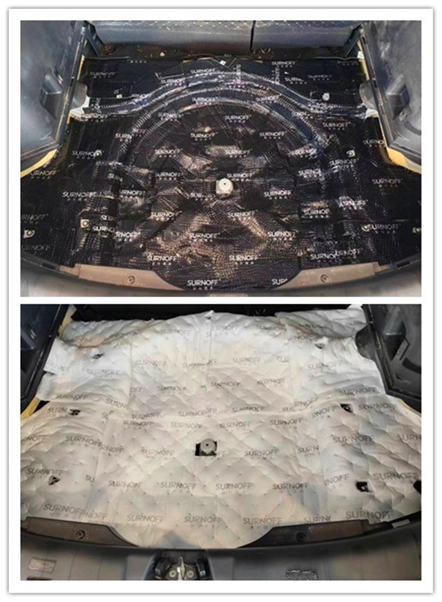 5.尾箱使用SU200减震胶做第一层隔音，再用SR100白棉进行第二层吸音处理.jpg